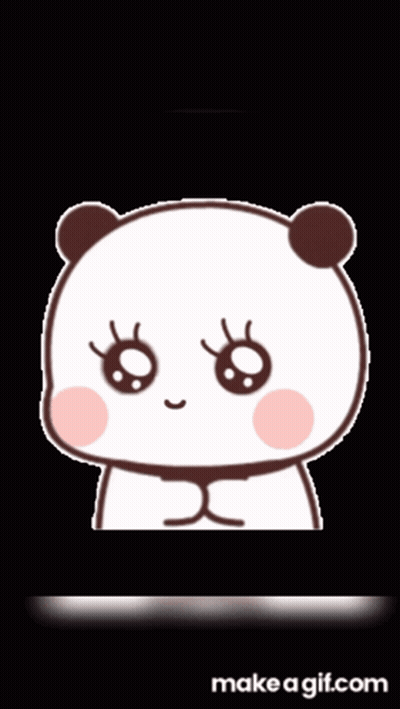 a cartoon bear says how much do you love me on a black background