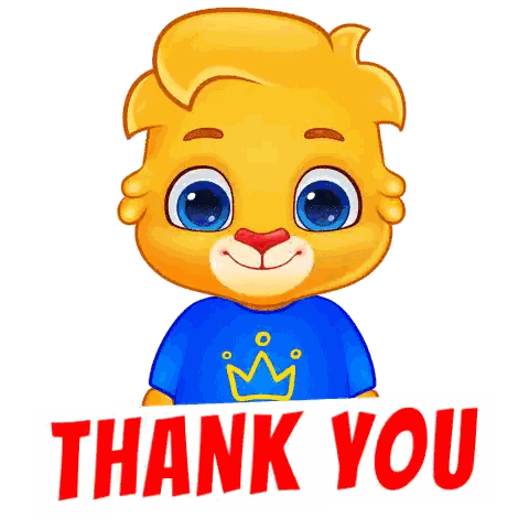 A Cartoon Bear Says Thank You In Red Sticker