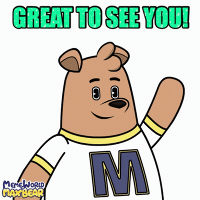 A Cartoon Bear Wearing A Shirt That Says M On It GIF