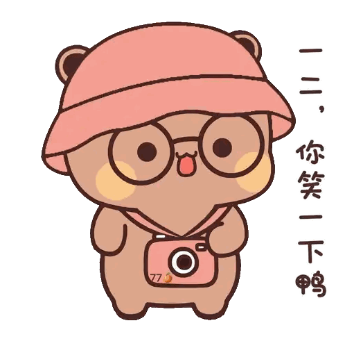 A Cartoon Bear Wearing Glasses And A Pink Hat Sticker