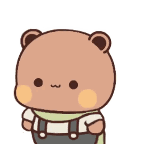 A Cartoon Bear Wearing Overalls And A Scarf . Sticker