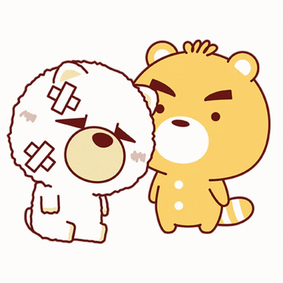 A Cartoon Bear With A Bandage On His Head GIF