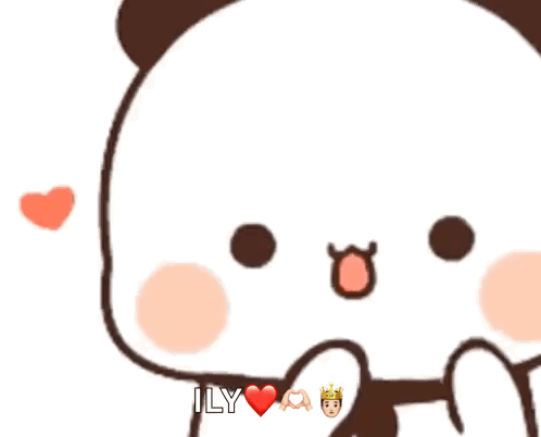 A Cartoon Bear With A Crown On Its Head Is Holding A Heart And The Word Ily Above It GIF