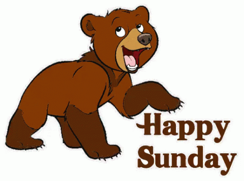 A Cartoon Bear With The Words Happy Sunday Written Below It GIF