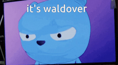 A Cartoon Bear With The Words It 'S Waldover Written Above It GIF