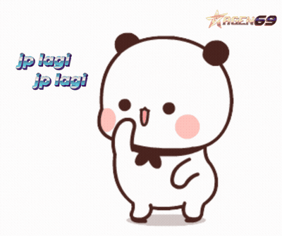 A Cartoon Bear With The Words " Jp Lagi Jp Lagi " On The Bottom GIF