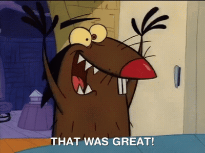 A Cartoon Beaver Says That Was Great In A Room GIF