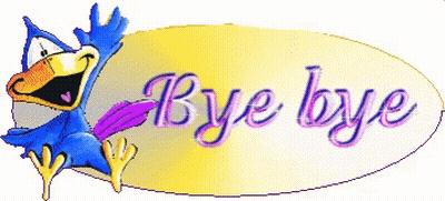 A Cartoon Bird Says Bye Bye With A Purple Tongue GIF