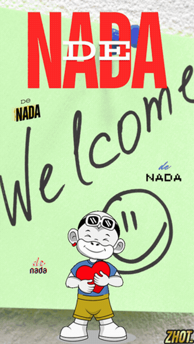 A Cartoon Boy Holding A Heart In Front Of A Sign That Says Nada De Nada GIF