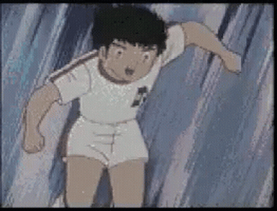A Cartoon Boy In A White Shirt And Shorts Is Running . GIF