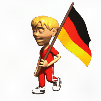 A Cartoon Boy Is Holding A German Flag In His Hand GIF