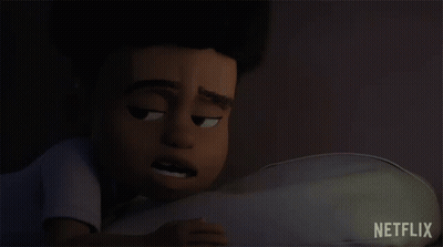 A Cartoon Boy Is Sleeping In A Bed With His Eyes Closed And A Netflix Logo In The Corner GIF
