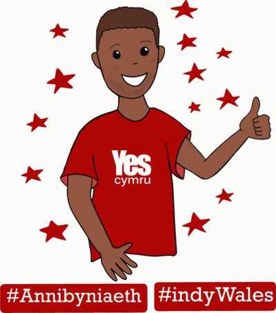 A Cartoon Boy Wearing A Red Yes Cymru Shirt Gives A Thumbs Up GIF