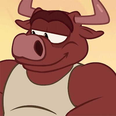 A Cartoon Bull Is Wearing A Tank Top And Has A Serious Expression On His Face GIF