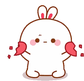 A Cartoon Bunny Is Holding A Broken Heart In His Hands Sticker