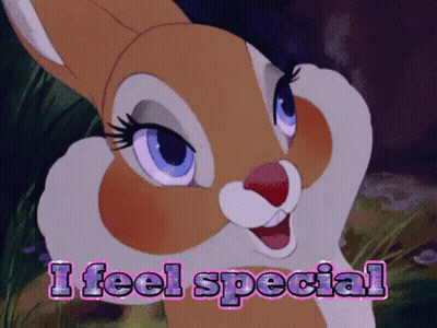 A Cartoon Bunny Says I Feel Special GIF