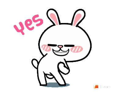 A Cartoon Bunny Says Yes With A Thumbs Up Sticker