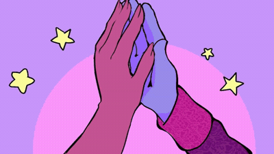 A Cartoon Bunny With Heart Shaped Eyes And A Striped Hat GIF