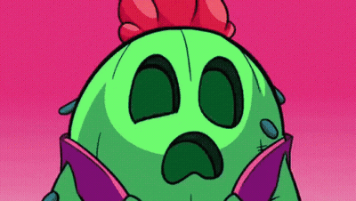 A Cartoon Cactus With A Surprised Face Is Holding A Book . GIF