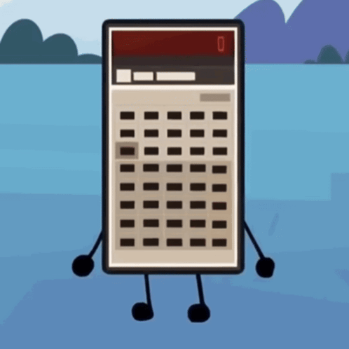 A Cartoon Calculator With Arms And Legs Has The Number 0 On The Screen GIF
