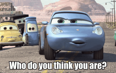 A Cartoon Car With The Words Who Do You Think You Are GIF
