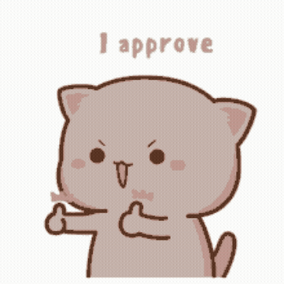 A Cartoon Cat Giving A Thumbs Up And The Words I Approve GIF