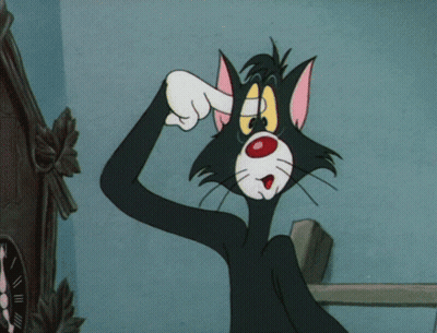 A Cartoon Cat Giving A Thumbs Up In Front Of A Clock GIF