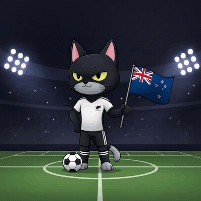 A Cartoon Cat Holding A Flag And A Soccer Ball GIF
