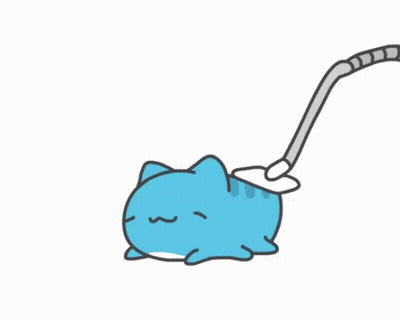 A Cartoon Cat Is Being Vacuumed By A Hose GIF