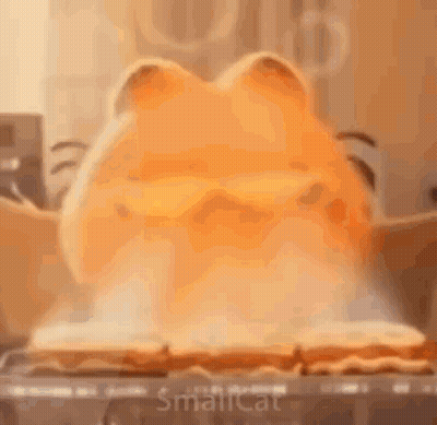 A Cartoon Cat Is Cooking A Pie On A Stove Top Oven . GIF