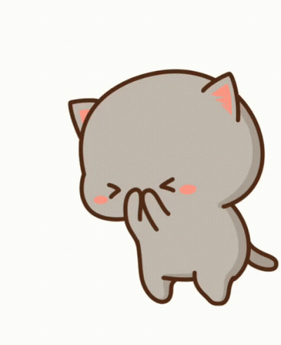 A Cartoon Cat Is Covering Its Mouth With Its Paw . GIF