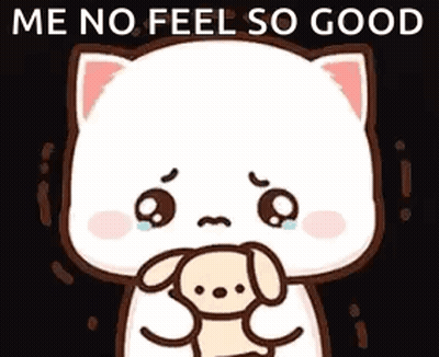 A Cartoon Cat Is Crying While Holding A Dog . GIF