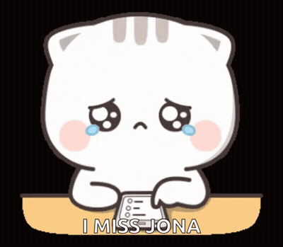 A Cartoon Cat Is Crying While Holding A Piece Of Paper That Says I Miss Jona . GIF