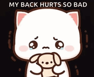 A Cartoon Cat Is Crying While Holding A Teddy Bear . GIF