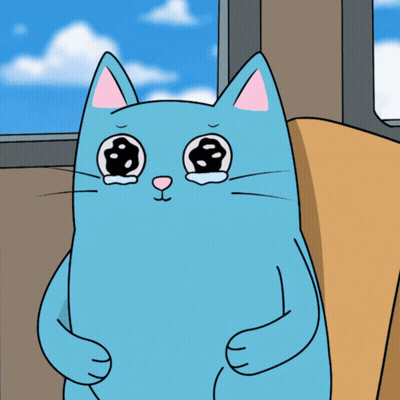 A Cartoon Cat Is Crying With Tears Coming Out Of His Eyes GIF