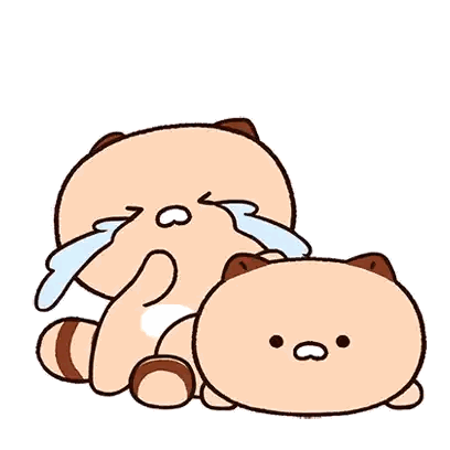 A Cartoon Cat Is Crying With Tears Coming Out Of His Eyes . Sticker