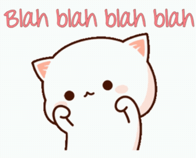 A Cartoon Cat Is Crying With The Words Blah Blah Blah Blah Written Above It . GIF