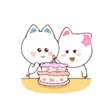 A Cartoon Cat Is Eating A Birthday Cake And Says Happy Birthday Sticker