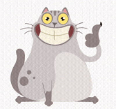 A Cartoon Cat Is Giving A Thumbs Up Sign GIF