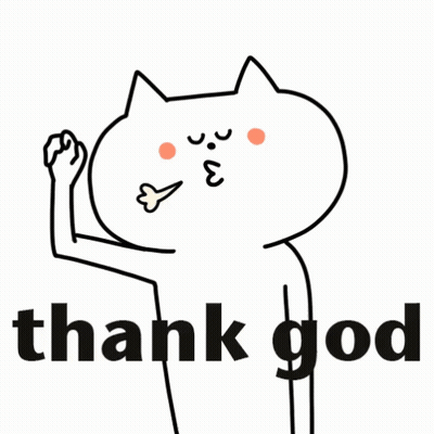 A Cartoon Cat Is Giving A Thumbs Up With The Words Thank God Behind It GIF