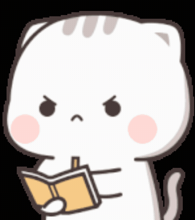 A Cartoon Cat Is Holding A Book In Its Paws And Looking Angry . GIF