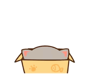 A Cartoon Cat Is Holding A Cake In A Box Sticker