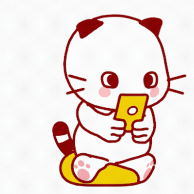 A Cartoon Cat Is Holding A Cell Phone And Says Yes ! GIF