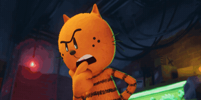 A Cartoon Cat Is Holding A Newspaper That Says ' Ec ' On The Front GIF