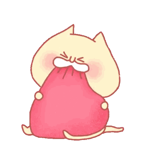 A Cartoon Cat Is Holding A Pink Blanket In Its Mouth GIF