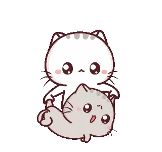 A Cartoon Cat Is Holding Another Cat On Its Back Sticker