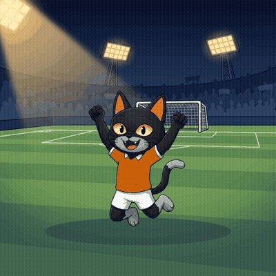 A Cartoon Cat Is Jumping In The Air While Wearing A Soccer Uniform GIF