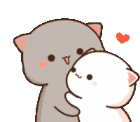 A Cartoon Cat Is Kissing A White Cat On The Cheek . Sticker