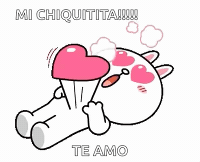 A Cartoon Cat Is Laying Down With A Heart In Its Mouth And Says `` Te Amo '' . GIF