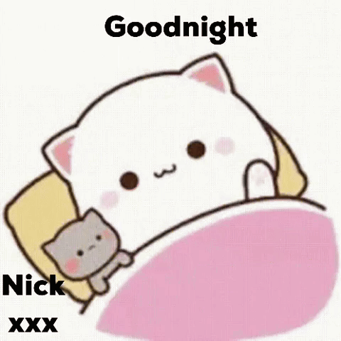 A Cartoon Cat Is Laying In A Bed With A Pillow And A Pink Blanket . GIF